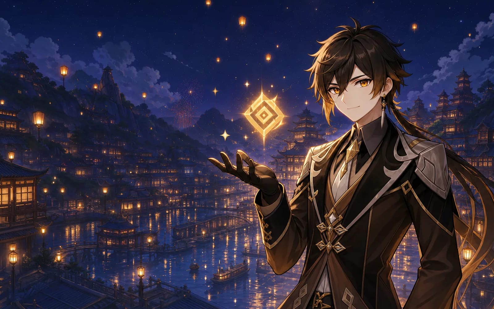 原神 · 星夜 installed theme preview